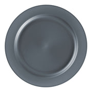 Matte Charcoal Gray Round Disposable Plastic Dinner Plates (10") Secondary | Smarty Had A Party