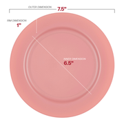 Matte Fuchsia Round Plastic Salad Plates (7.5") Dimension| Smarty Had A Party