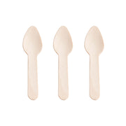 3" Natural Birch Eco-Friendly Disposable Mini Dessert Spoons Secondary | Smarty Had A Party