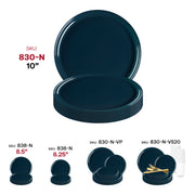 Navy Flat Round Disposable Plastic Dinner Plates (10") SKU | Smarty Had A Party