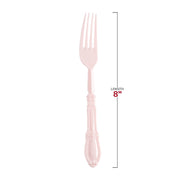 Pink Baroque Plastic Dinner Forks Dimension | Smarty Had A Party