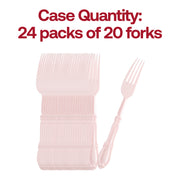 Pink Baroque Plastic Dinner Forks Quantity | Smarty Had A Party