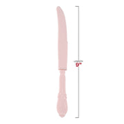 Pink Baroque Disposable Plastic Dinner Knives Dimension | Smarty Had A Party