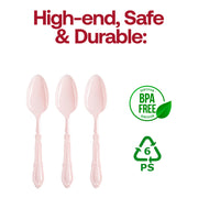 Pink Baroque Disposable Plastic Dinner Spoons BPA | Smarty Had A Party