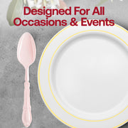 Pink Baroque Disposable Plastic Dinner Spoons Lifestyle | Smarty Had A Party