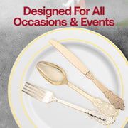 Shiny Baroque Gold Plastic Forks Lifestyle | Smarty Had A Party