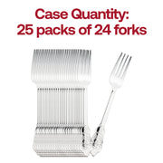 Shiny Baroque Silver Plastic Forks Quantity | Smarty Had A Party