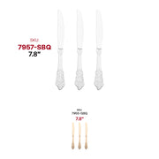 Shiny Baroque Silver Plastic Knives SKU | Smarty Had A Party