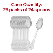 Shiny Baroque Silver Plastic Spoons Quantity | Smarty Had A Party