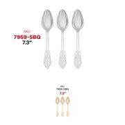 Shiny Baroque Silver Plastic Spoons SKU | Smarty Had A Party