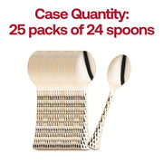 Shiny Gold Glamour Cutlery Disposable Plastic Spoons Quantity | Smarty Had A Party