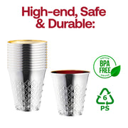 5 oz. Shiny Metallic Aluminum Silver Round Plastic Kiddush Cups BPA | Smarty Had A Party