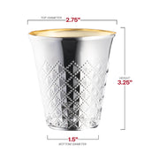 5 oz. Shiny Metallic Aluminum Silver Round Plastic Kiddush Cups Dimension | Smarty Had A Party