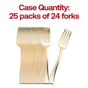 Shiny Metallic Gold Mini Plastic Disposable Tasting Forks Quantity | Smarty Had A Party