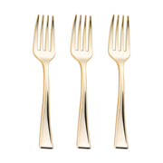 Shiny Metallic Gold Mini Plastic Disposable Tasting Forks Secondary | Smarty Had A Party