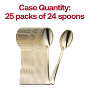 Shiny Metallic Gold Mini Plastic Disposable Tasting Spoons Quantity | Smarty Had A Party