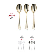 Shiny Metallic Gold Mini Plastic Disposable Tasting Spoons SKU | Smarty Had A Party