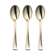 Shiny Metallic Gold Mini Plastic Disposable Tasting Spoons Secondary | Smarty Had A Party