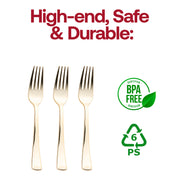 Shiny Metallic Gold Plastic Forks BPA | Smarty Had A Party