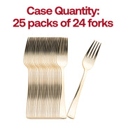 Shiny Metallic Gold Plastic Forks Quantity | Smarty Had A Party