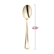 Shiny Metallic Gold Plastic Spoons Dimension | Smarty Had A Party