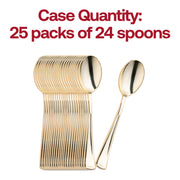 Shiny Metallic Gold Plastic Spoons Quantity | Smarty Had A Party