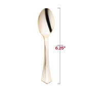 Shiny Metallic Groove Gold Plastic Spoons Dimension | Smarty Had A Party