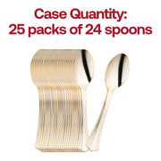 Shiny Metallic Groove Gold Plastic Spoons Quantity | Smarty Had A Party