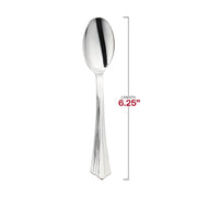 Shiny Metallic Groove Silver Plastic Spoons Dimension | Smarty Had A Party