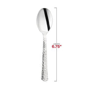 Shiny Metallic Silver Hammered Plastic Spoons Dimension | Smarty Had A Party