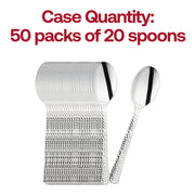 Shiny Metallic Silver Hammered Plastic Spoons Quantity | Smarty Had A Party