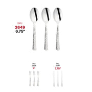 Shiny Metallic Silver Hammered Plastic Spoons SKU | Smarty Had A Party