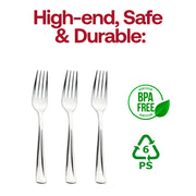 Shiny Metallic Silver Plastic Forks BPA | Smarty Had A Party