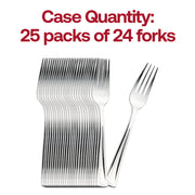 Shiny Metallic Silver Plastic Forks Quantity | Smarty Had A Party