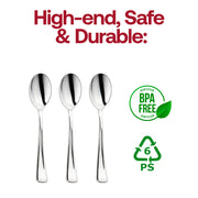 Shiny Metallic Silver Plastic Spoons BPA | Smarty Had A Party