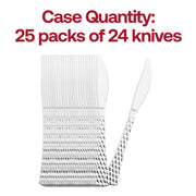 Shiny Silver Glamour Cutlery Disposable Plastic Knives Quantity | Smarty Had A Party