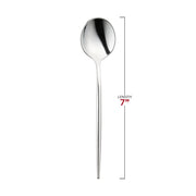 Shiny Silver Moderno Disposable Plastic Dessert Spoons Dimension | Smarty Had A Party