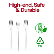 Shiny Silver Moderno Disposable Plastic Dinner Forks BPA | Smarty Had A Party