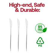 Shiny Silver Moderno Disposable Plastic Dinner Knives BPA | Smarty Had A Party