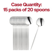 Shiny Silver Moderno Disposable Plastic Dinner Spoons Quantity | Smarty Had A Party