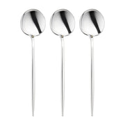 Shiny Silver Moderno Disposable Plastic Dinner Spoons Secondary | Smarty Had A Party