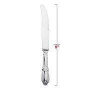 Silver Baroque Disposable Plastic Dinner Knives Dimension | Smarty Had A Party