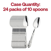 Silver Baroque Disposable Plastic Dinner Spoons Quantity | Smarty Had A Party