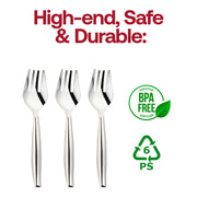 Silver Disposable Plastic Serving Forks BPA | Smarty Had A Party