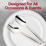 Silver Disposable Plastic Serving Forks Lifestyle | Smarty Had A Party