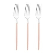 Silver with Pink Handle Moderno Disposable Plastic Dinner Forks Secondary | Smarty Had A Party