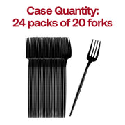 Solid Black Moderno Disposable Plastic Dessert Forks Quantity | Smarty Had A Party