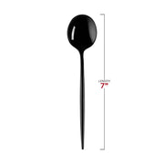 Solid Black Moderno Disposable Plastic Dessert Spoons Dimension | Smarty Had A Party