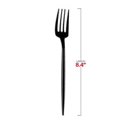 Solid Black Moderno Disposable Plastic Dinner Forks Dimension | Smarty Had A Party