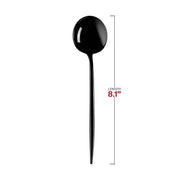 Solid Black Moderno Disposable Plastic Dinner Spoons Dimension | Smarty Had A Party